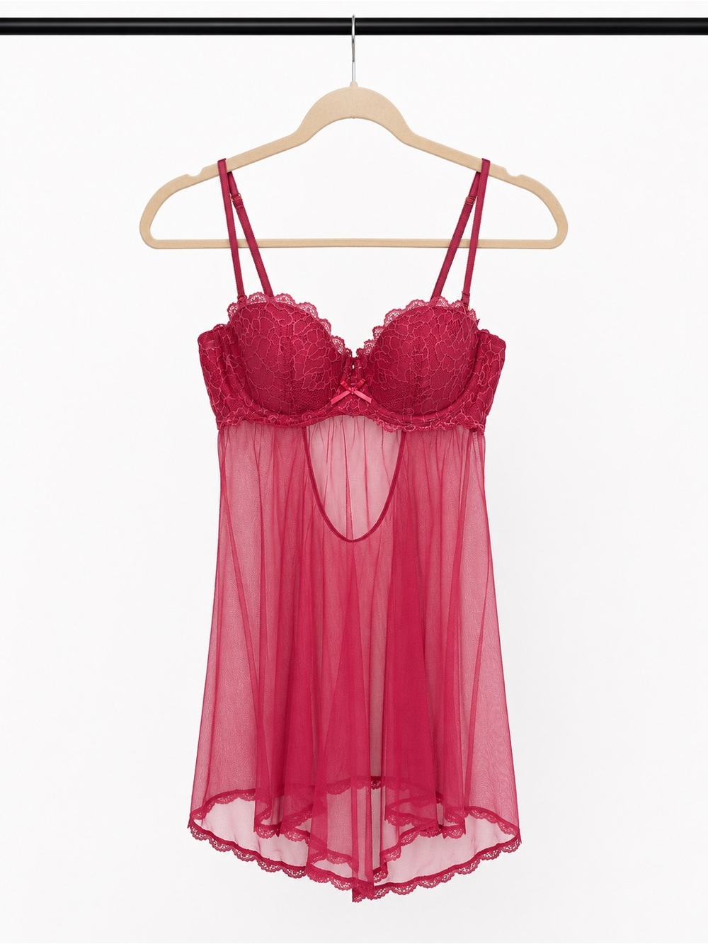 Victoria's Secret Red Lace & Sheer Babydoll Chemise